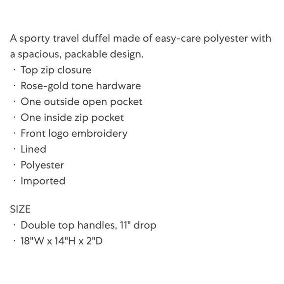 Puma Jane Black Gold Logo Tote Travel Shoulder Lightweight Front Pocket Duffle - Picture 4 of 10